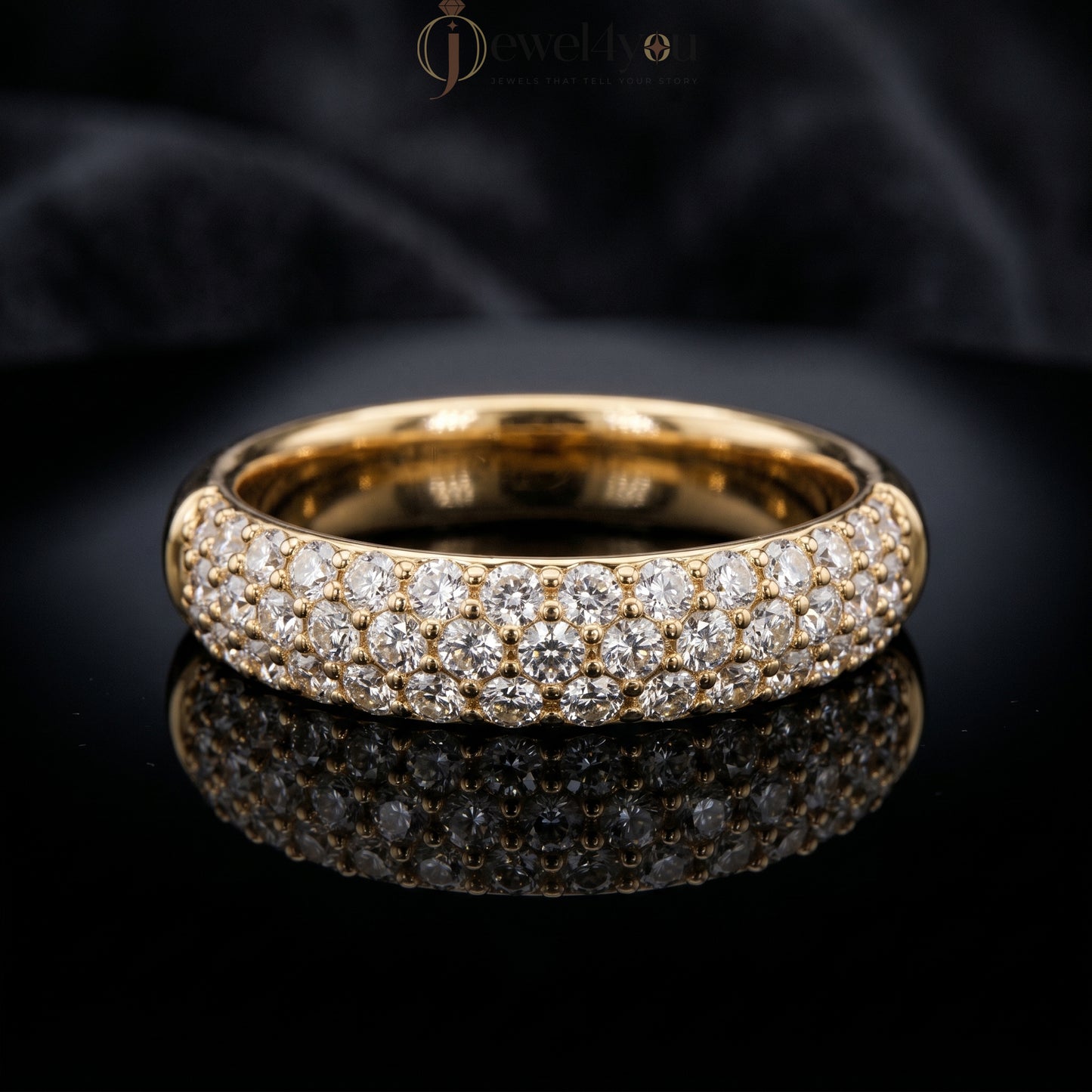 ROUND DIAMOND YELLOW GOLD BAND ##YELLOW GOLD