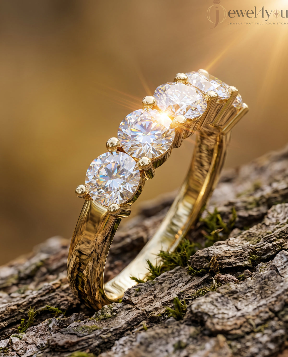 ROUND DIAMOND YELLOW GOLD BAND ##YELLOW GOLD