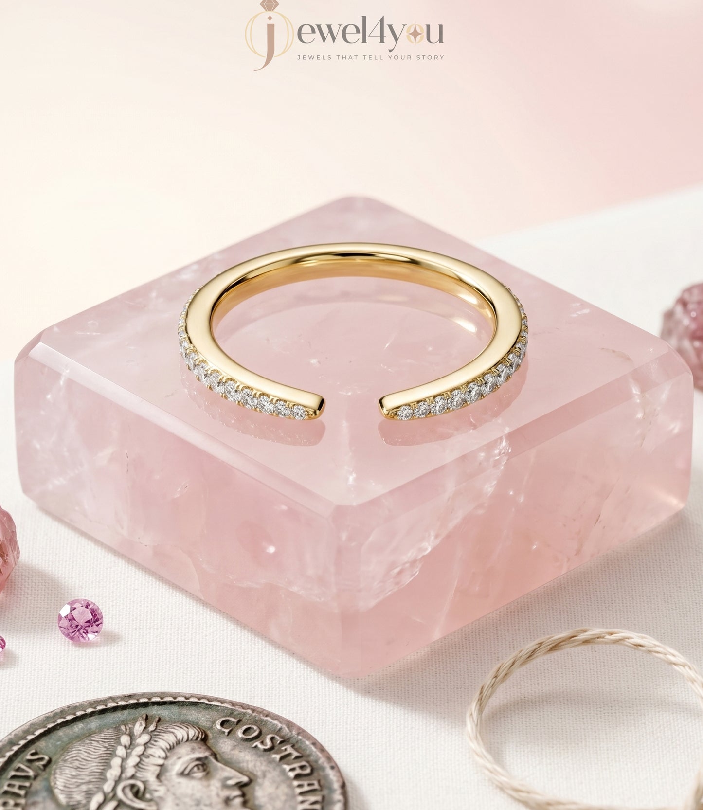 Lab-grown diamond ring in classic Yellow Gold with VVS to VS+ D–F diamonds, ideal for stacking with a diamond engagement ring. #YELLOW GOLD