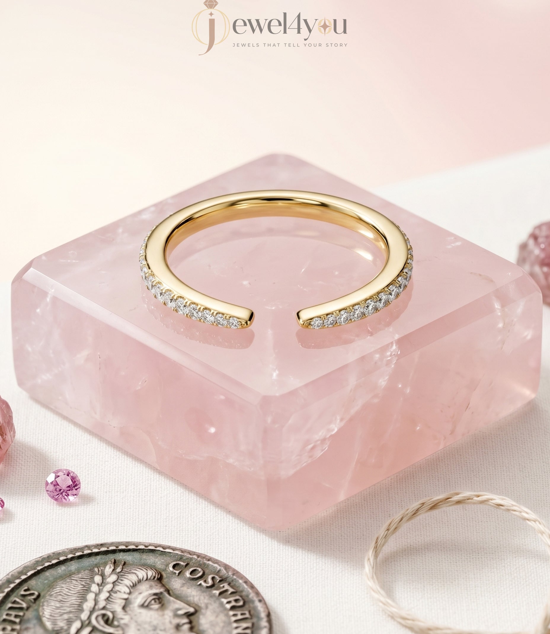 Lab-grown diamond ring in classic Yellow Gold with VVS to VS+ D–F diamonds, ideal for stacking with a diamond engagement ring. #YELLOW GOLD