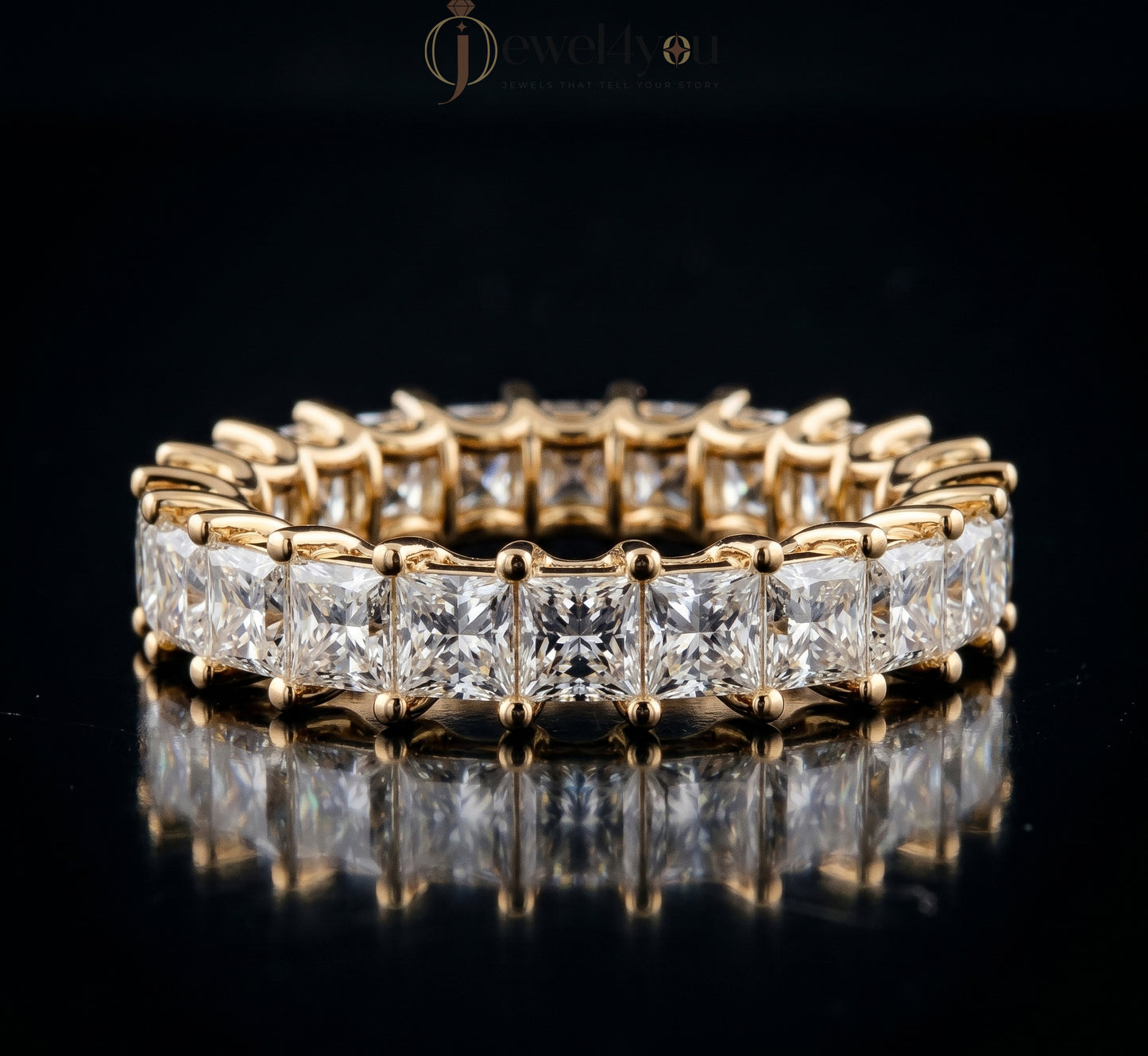 PRINCESS DIAMOND YELLOW GOLD ETRNITY BAND ##YELLOW GOLD