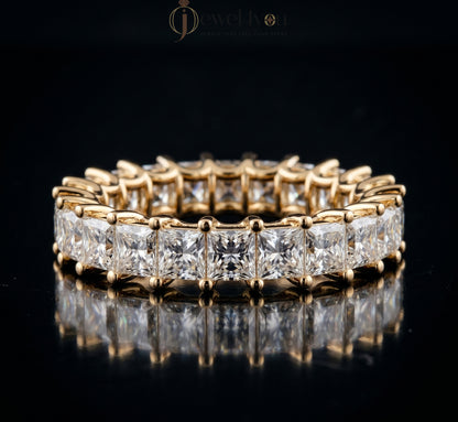 PRINCESS DIAMOND YELLOW GOLD ETRNITY BAND 