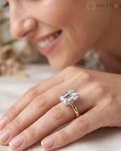 EMERALD-CUT LAB-GROWN DIAMOND SOLITAIRE RING IN YELLOW GOLD 
