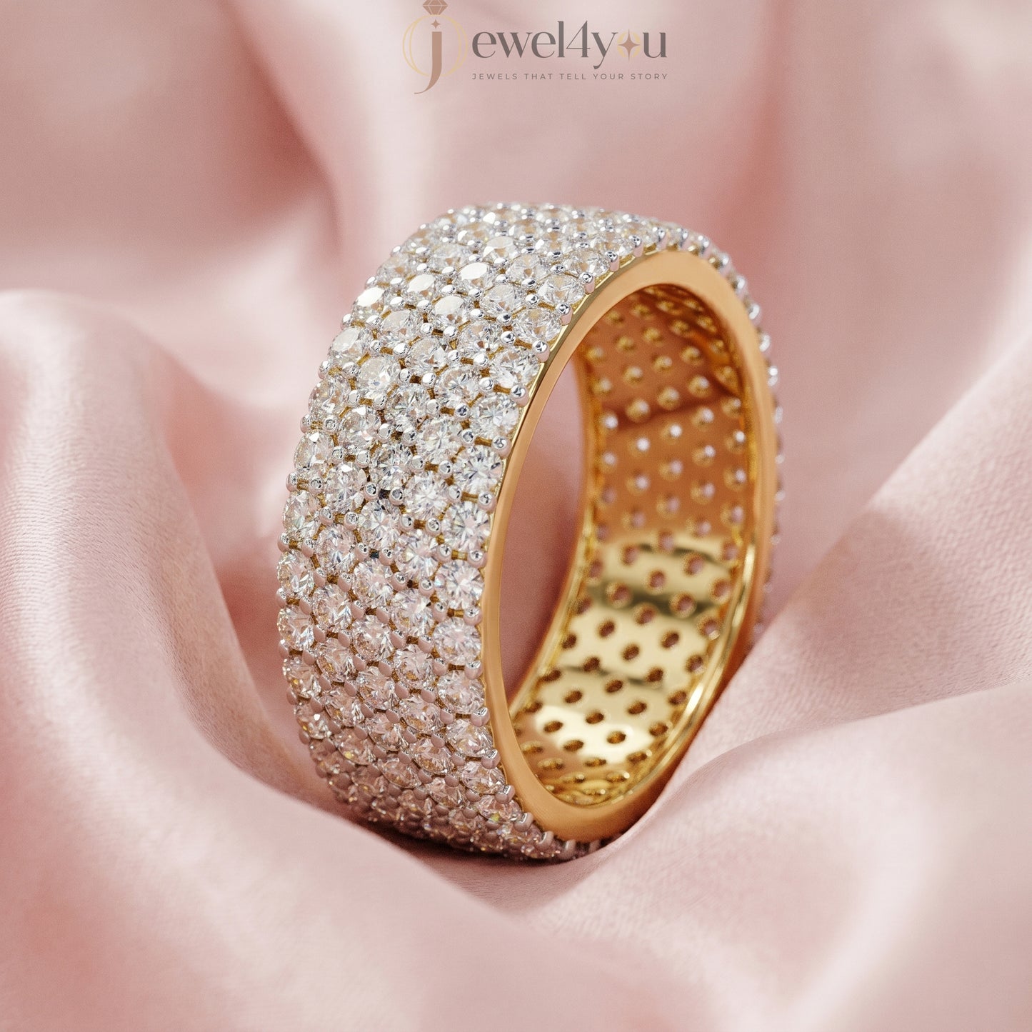 ROUND DIAMOND YELLOW GOLD ETRNITY BAND ##YELLOW GOLD