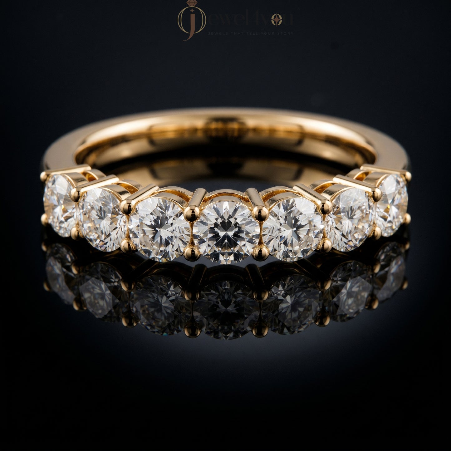 ROUND DIAMOND YELLOW GOLD ETRNITY BAND ##YELLOW GOLD
