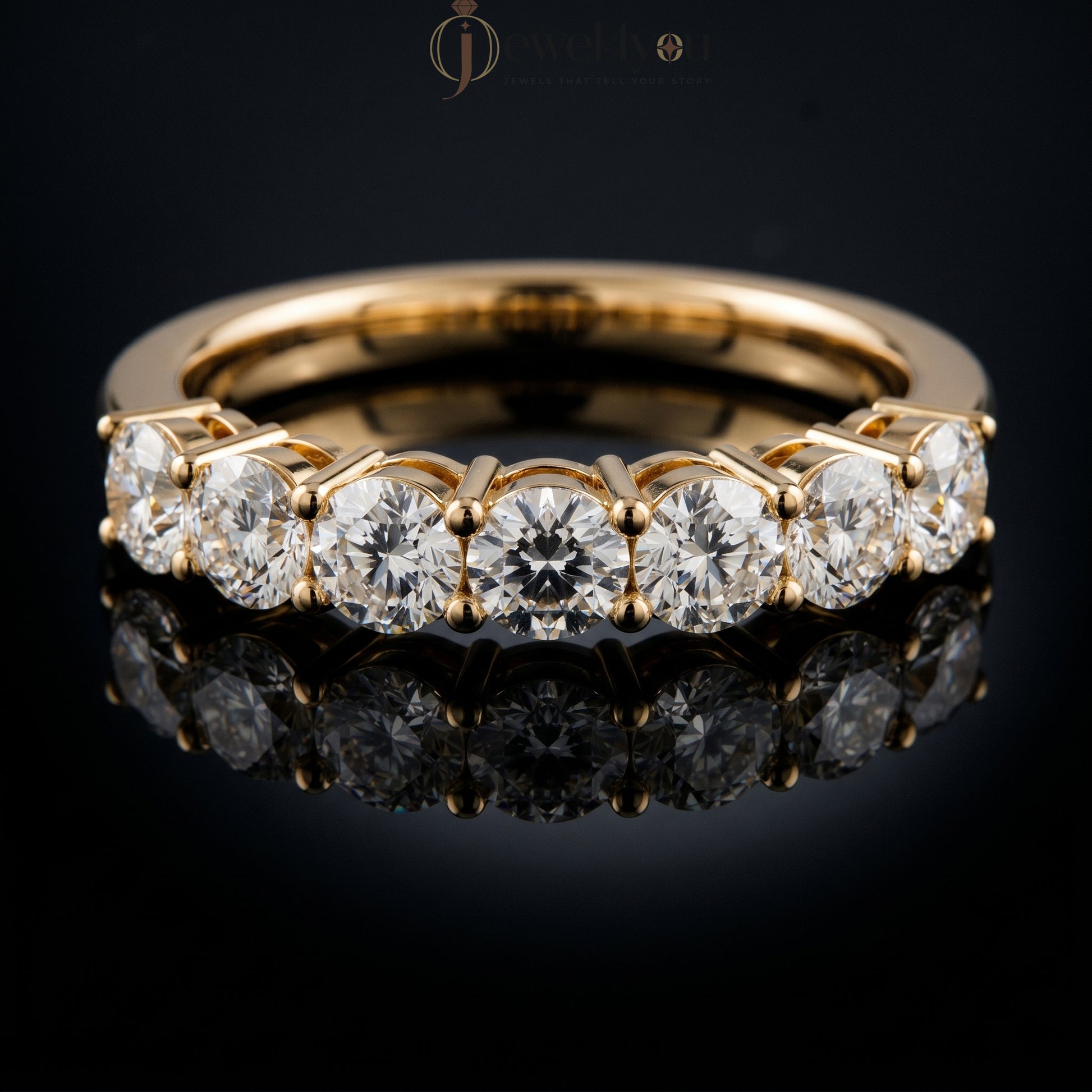 ROUND DIAMOND YELLOW GOLD ETRNITY BAND 