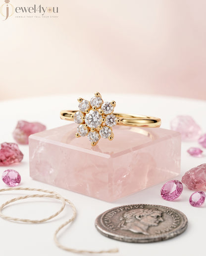 ROUND DIAMOND YELLOW GOLD SOLITAIRE RING 