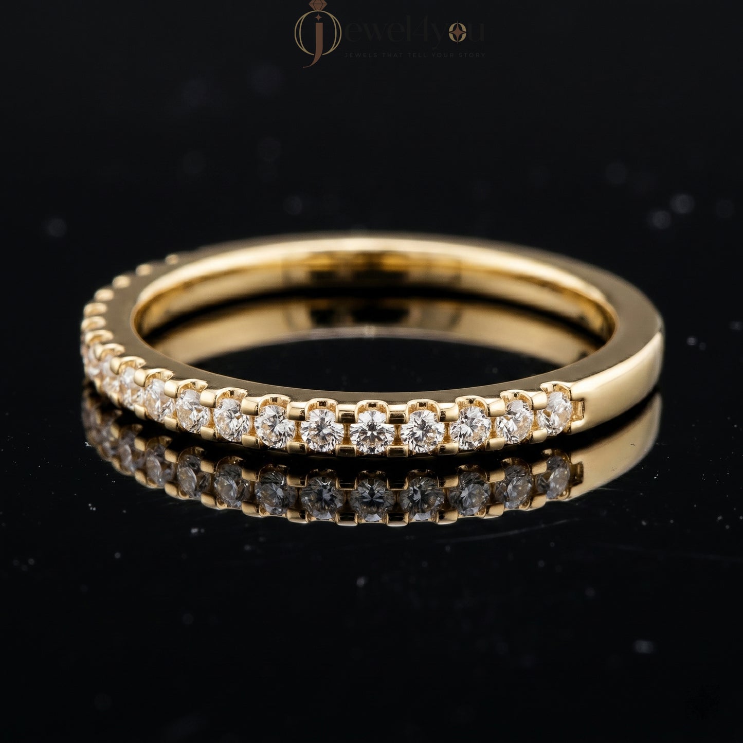 ROUND DIAMOND YELLOW GOLD BAND ##YELLOW GOLD