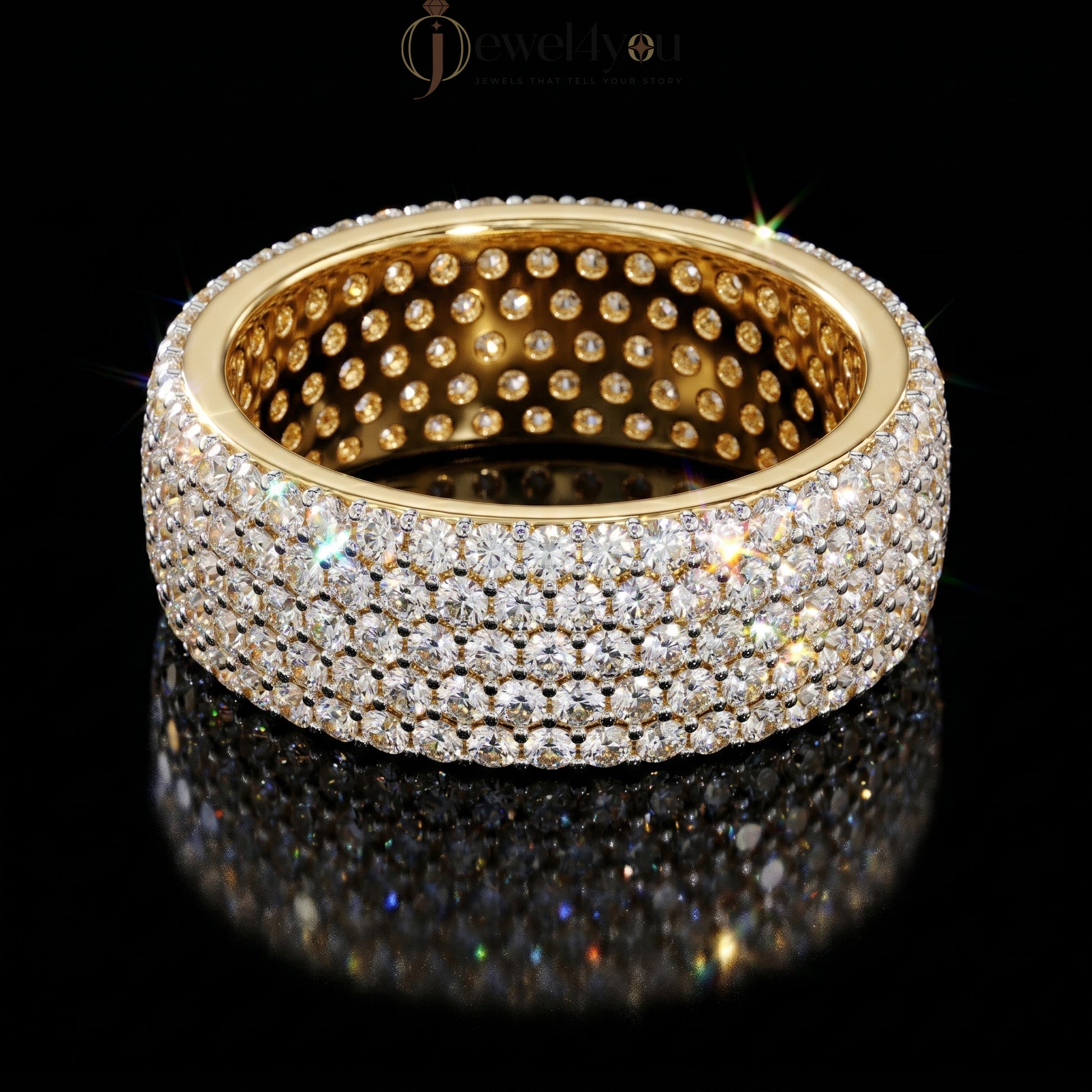 ROUND DIAMOND YELLOW GOLD ETRNITY BAND 
