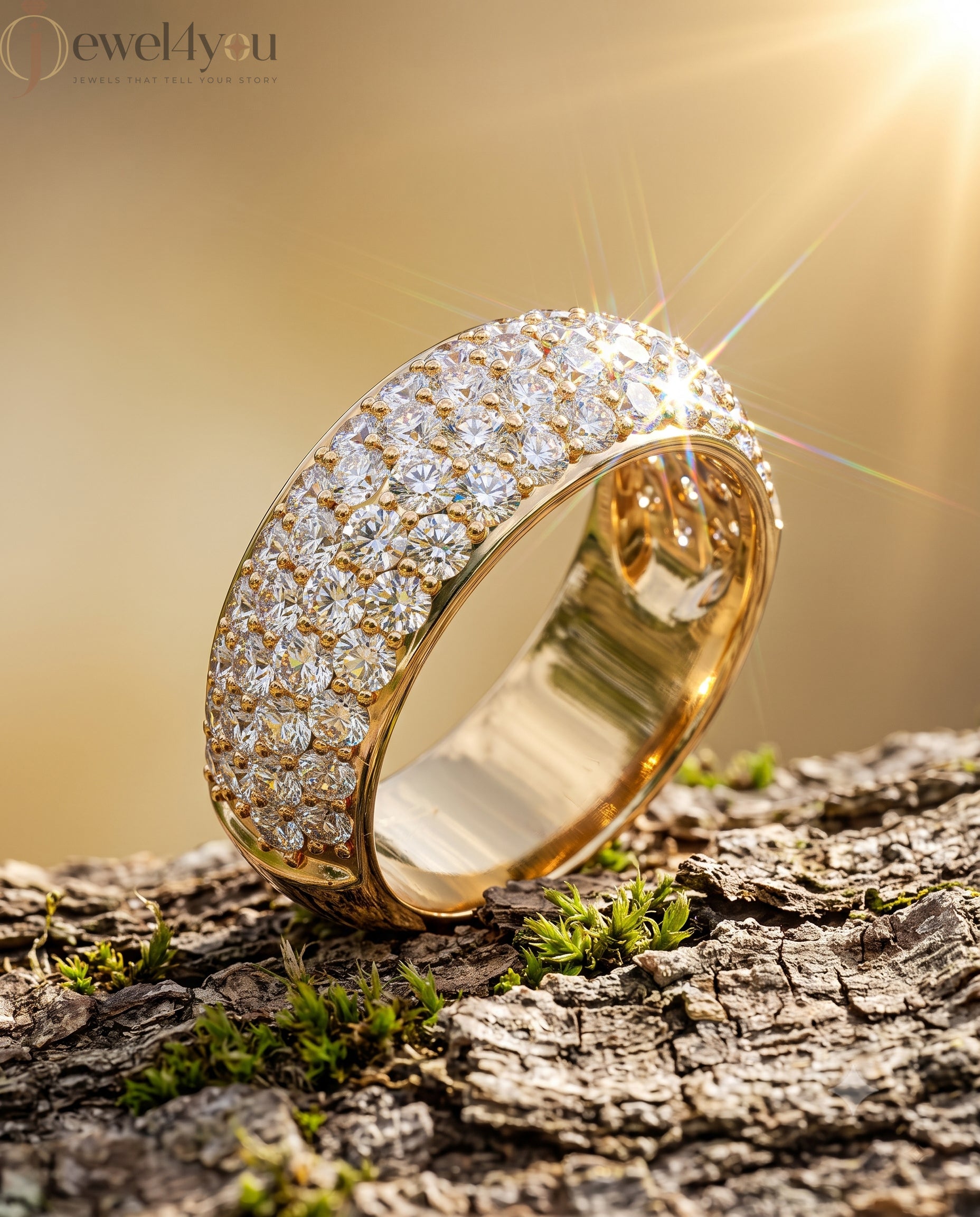 ROUND DIAMOND YELLOW GOLD ETRNITY BAND 