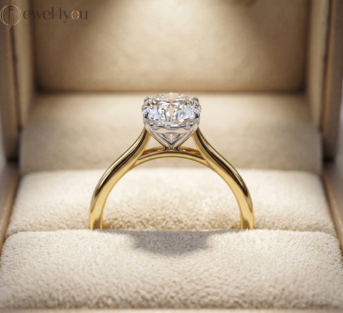 YELLOW GOLD OVAL-CUT LAB-GROWN DIAMOND RING ##YELLOW GOLD