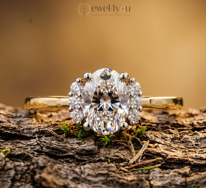 OVAL DIAMOND YELLOW GOLD SOLITAIRE RING 