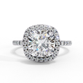 Ethereal Luminance Cushion Halo Solitaire Lab Diamond Elegance Ring