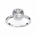 Aurora Cushion Bezel Lab-Grown Diamond Ring