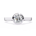 Aurora Round Lab Grown Diamond Bezel Ring | VS+ Clarity Gold Solitaire