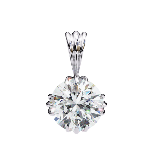 LAB-GROWN ROUND-CUT DIAMOND PENDANT IN WHITE GOLD 
