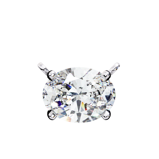 WHITE GOLD PENDANT WITH OVAL-CUT LAB-GROWN DIAMOND 