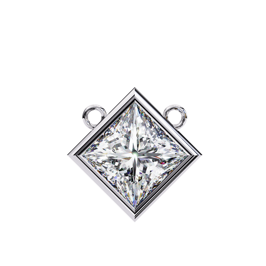 WHITE GOLD PRINCESS CUT LAB-GROWN DIAMOND PENDANT 