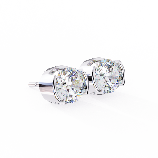 ROUND DIAMOND WHITE GOLD HALO STUD 