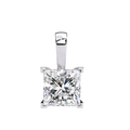 Noble Square Lab-Grown Princess-Cut Diamond Solitaire Pendant