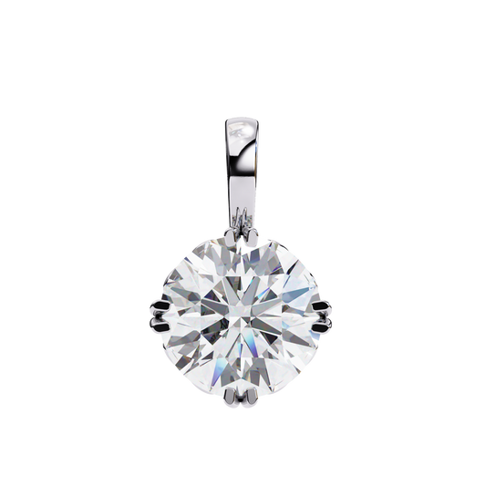WHITE GOLD LAB GROWN ROUND-CUT DIAMOND SOLITAIRE PENDANT 