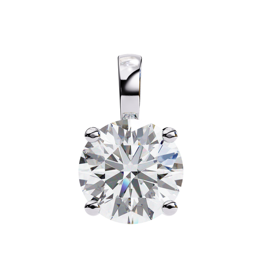 LAB-GROWN CUSHION-CUT DIAMOND SOLITAIRE WHITE GOLD PENDANT 