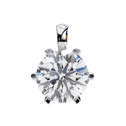 LAB-GROWN ROUND-CUT DIAMOND SOLITAIRE WHITE GOLD PENDANT 