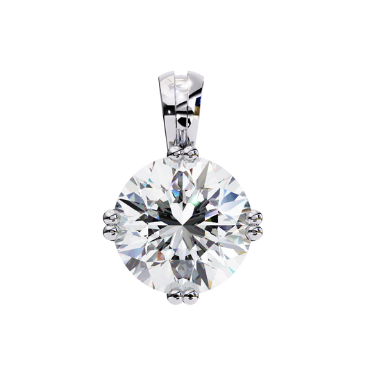LAB-GROWN ROUND-CUT DIAMOND SOLITAIRE WHITE GOLD PENDANT 