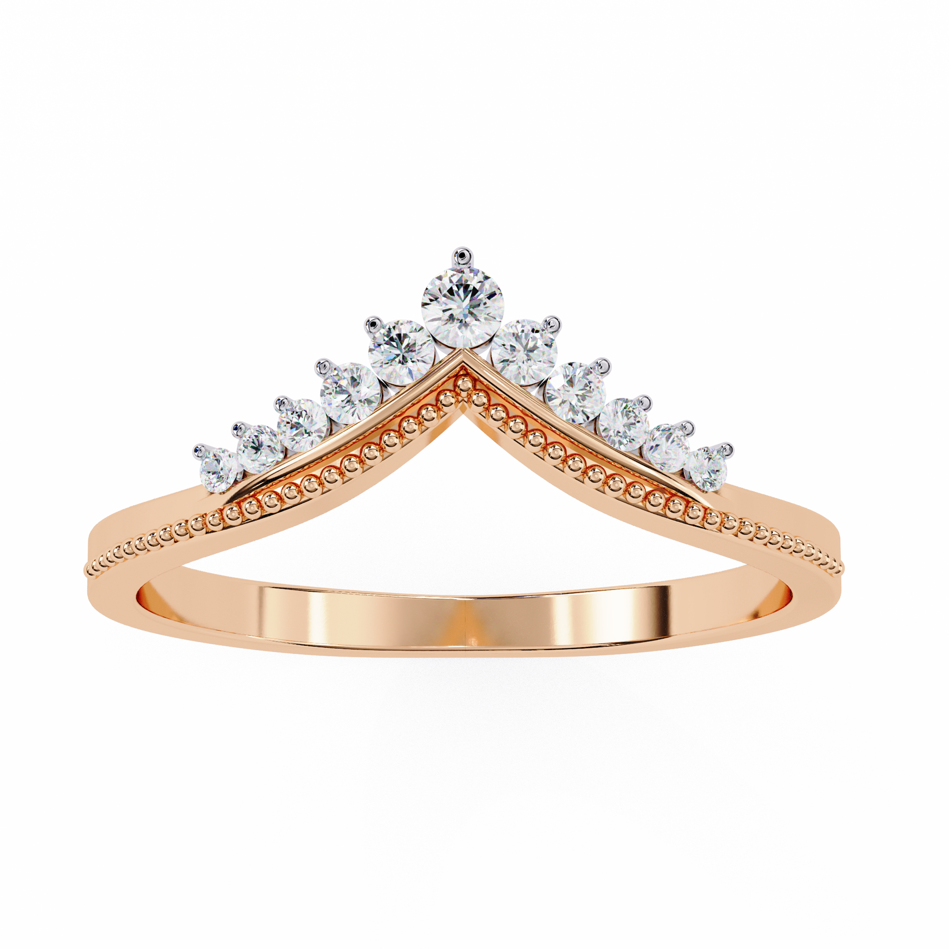 ROUND DIAMOND ROSE GOLD RING 