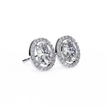 Radiant Oval Halo Lab-Grown Diamond Stud Earrings