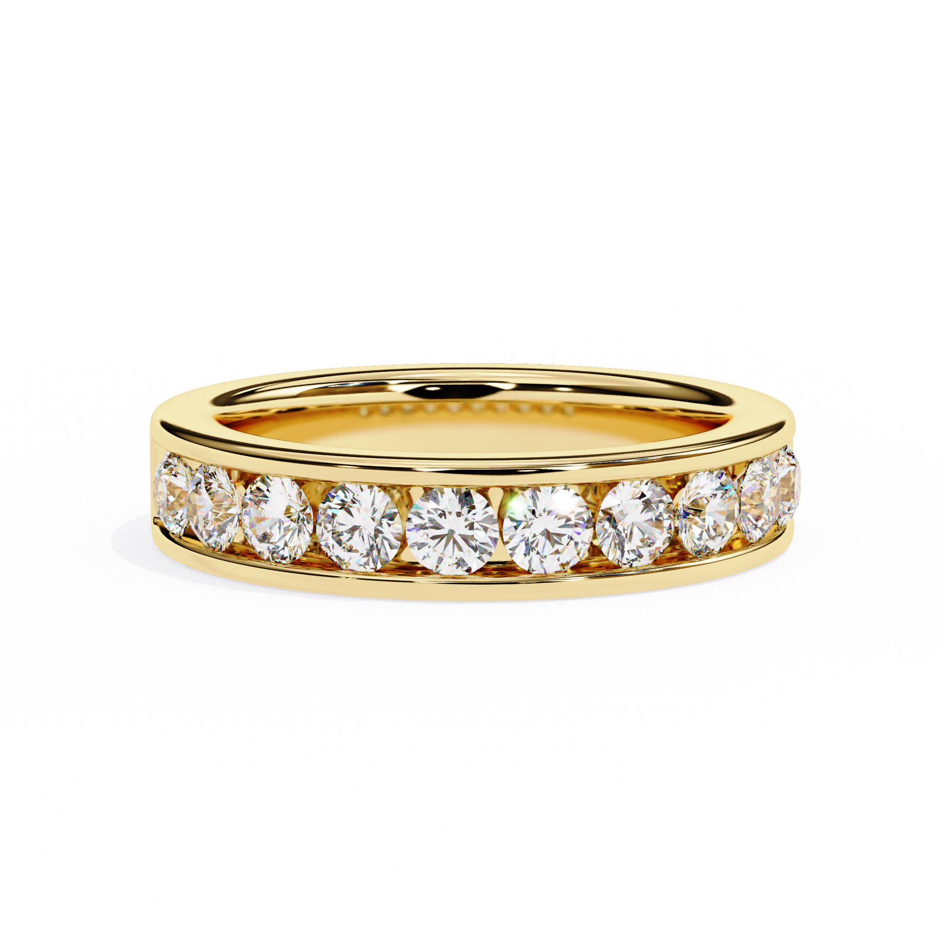 ROUND DIAMOND YELLOW GOLD BAND 