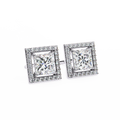 Celeste Princess Halo Lab-Grown Diamond Stud Earrings