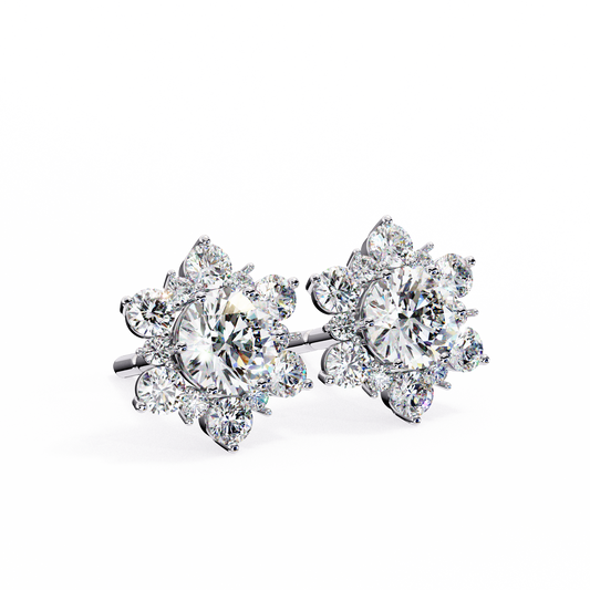 ROUND DIAMOND WHITE GOLD HALO STUD 
