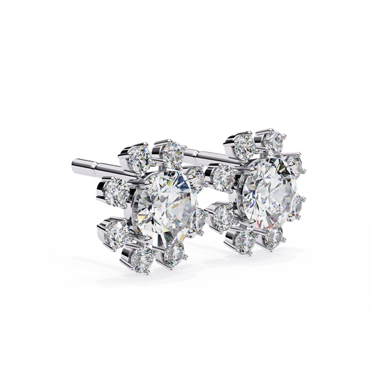 ROUND DIAMOND WHITE GOLD HALO STUD 