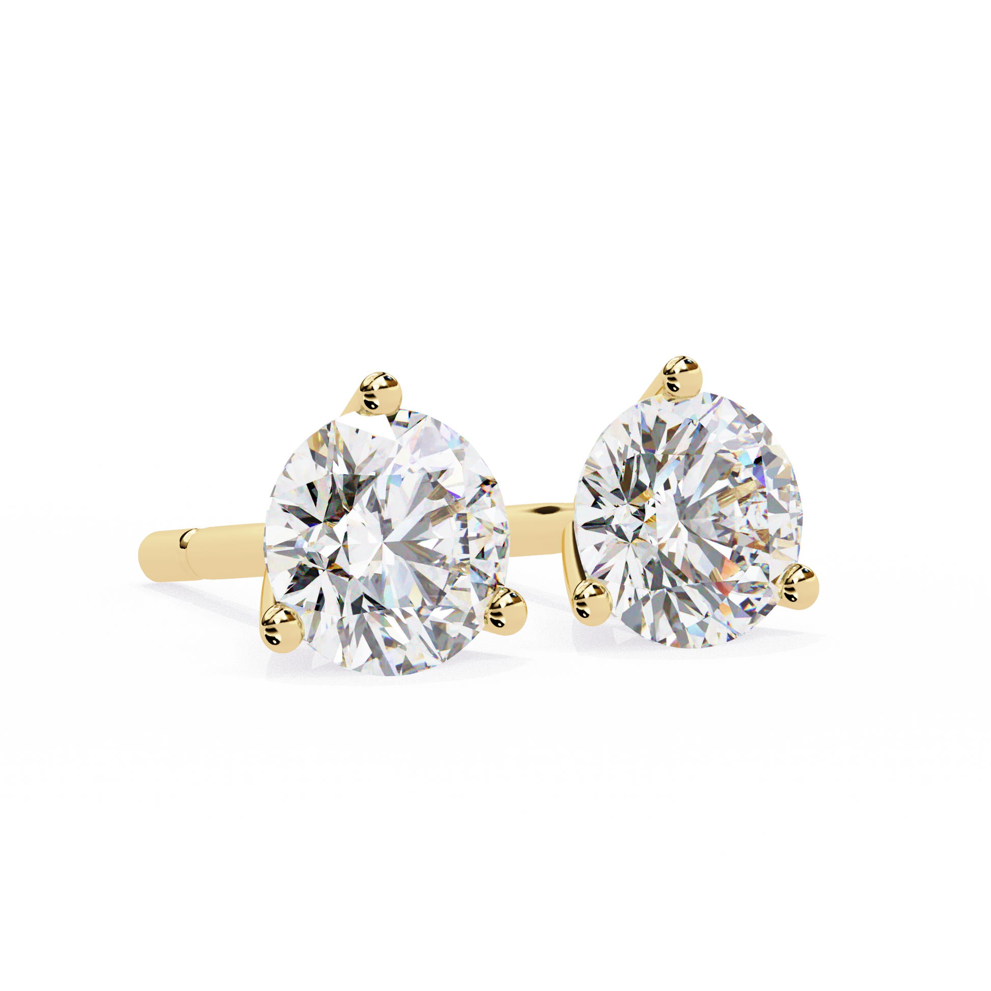 LAB-GROWN DIAMOND EARRING WITH CLASSIC ROUND STUD DESIGN IN YELLOW GOLD FEATURING VVS TO VS+ D–F DIAMONDS LUXURY JEWELRY #YELLOW GOLD