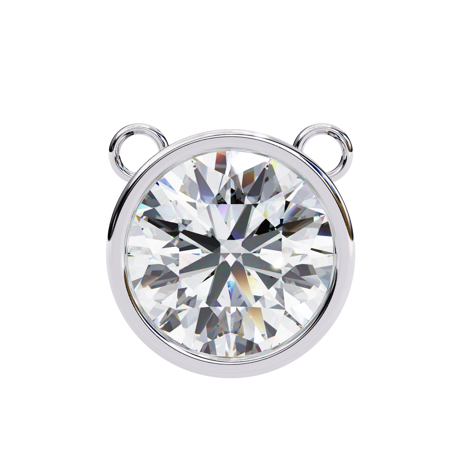 BEZEL SET ROUND CUT LAB GROWN DIAMOND PENDANT IN WHITE GOLD ##WHITE GOLD