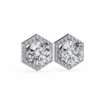 Celeste Hexagon Halo Lab-Grown Diamond Stud Earrings