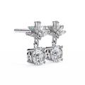 Aurielle Sunburst Drop Lab-Grown Diamond Stud Earrings