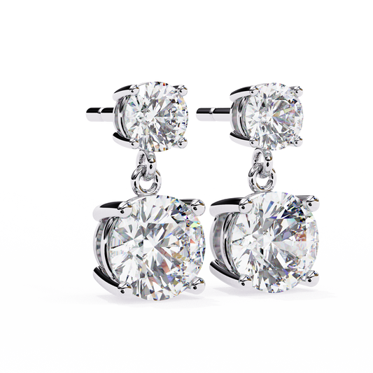 ROUND DIAMOND WHITE GOLD HOOP STUD 