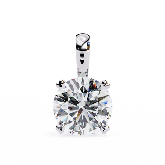 LAB-GROWN ROUND-CUT DIAMOND SOLITAIRE PENDANT IN WHITE GOLD 
