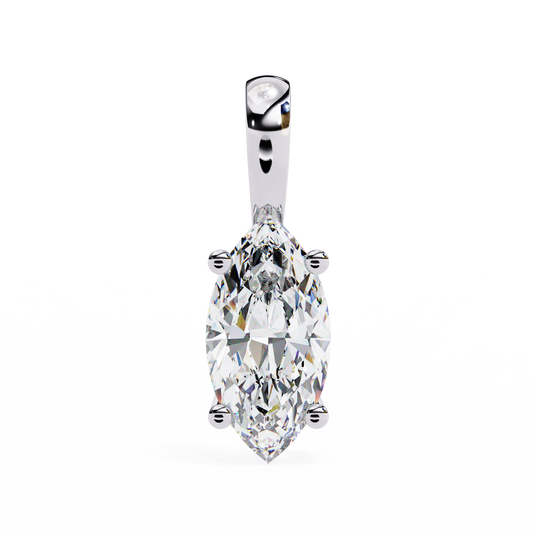 LAB-GROWN MARQUISE-CUT DIAMOND SOLITAIRE PENDANT IN WHITE GOLD 