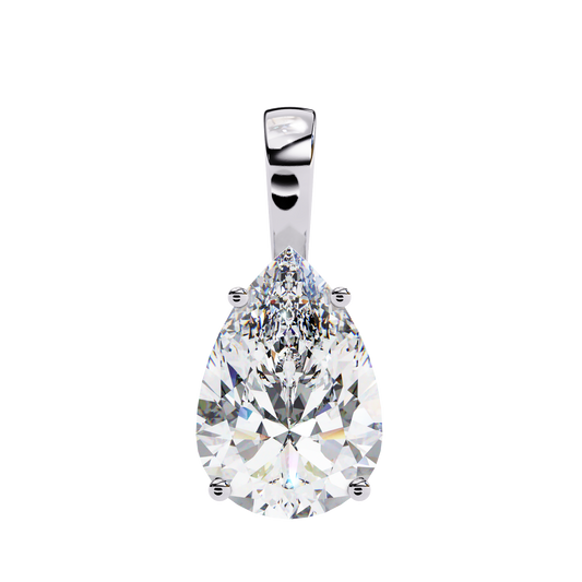 LAB-GROWN PEAR -CUT DIAMOND SOLITAIRE PENDANT IN WHITE GOLD 