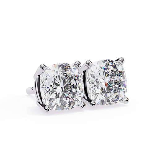 ROUND DIAMOND WHITE GOLD SOLITAIRE STUD EARRING 