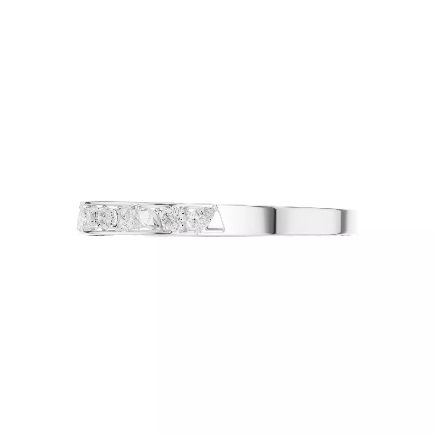 WHITE GOLD OPEN BANGLE AND MIXED PEAR OVAL MARQUISE EMERALD AND ROUND DIAMONDS VVS TO VS+ D-F COLOR #WHITE GOLD