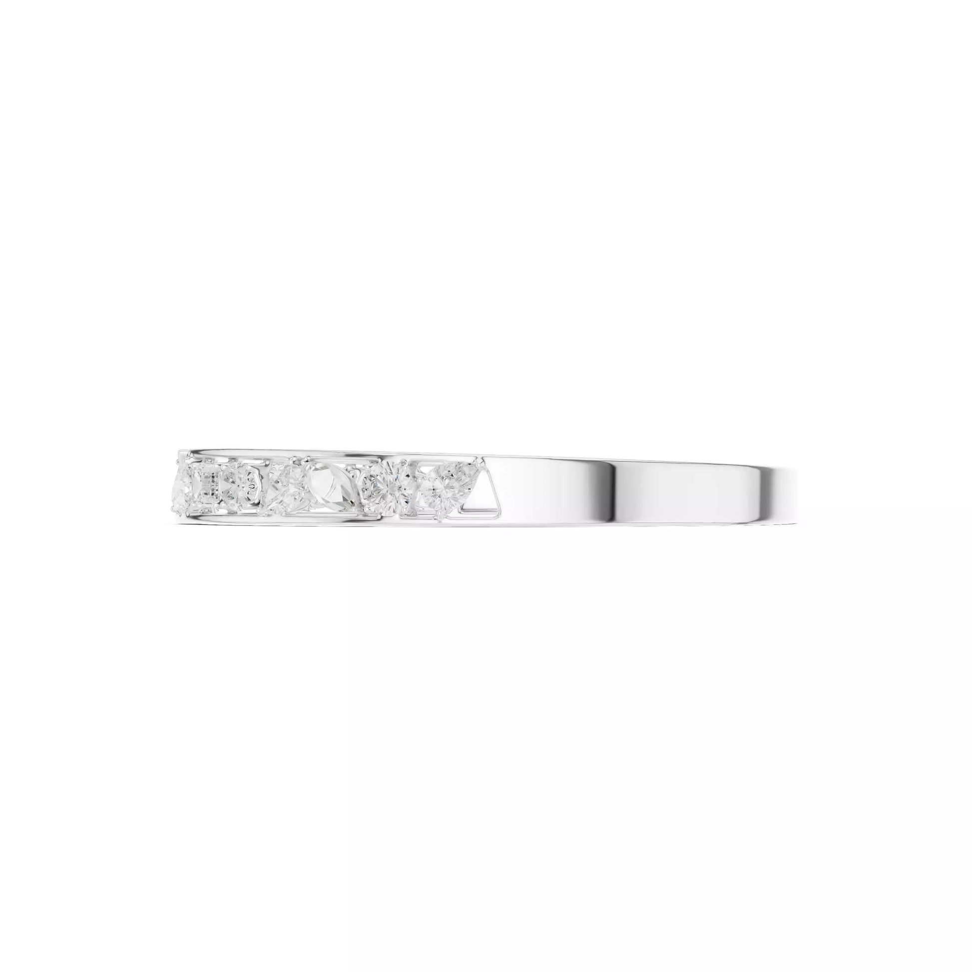 WHITE GOLD OPEN BANGLE AND MIXED PEAR OVAL MARQUISE EMERALD AND ROUND DIAMONDS VVS TO VS+ D-F COLOR #WHITE GOLD
