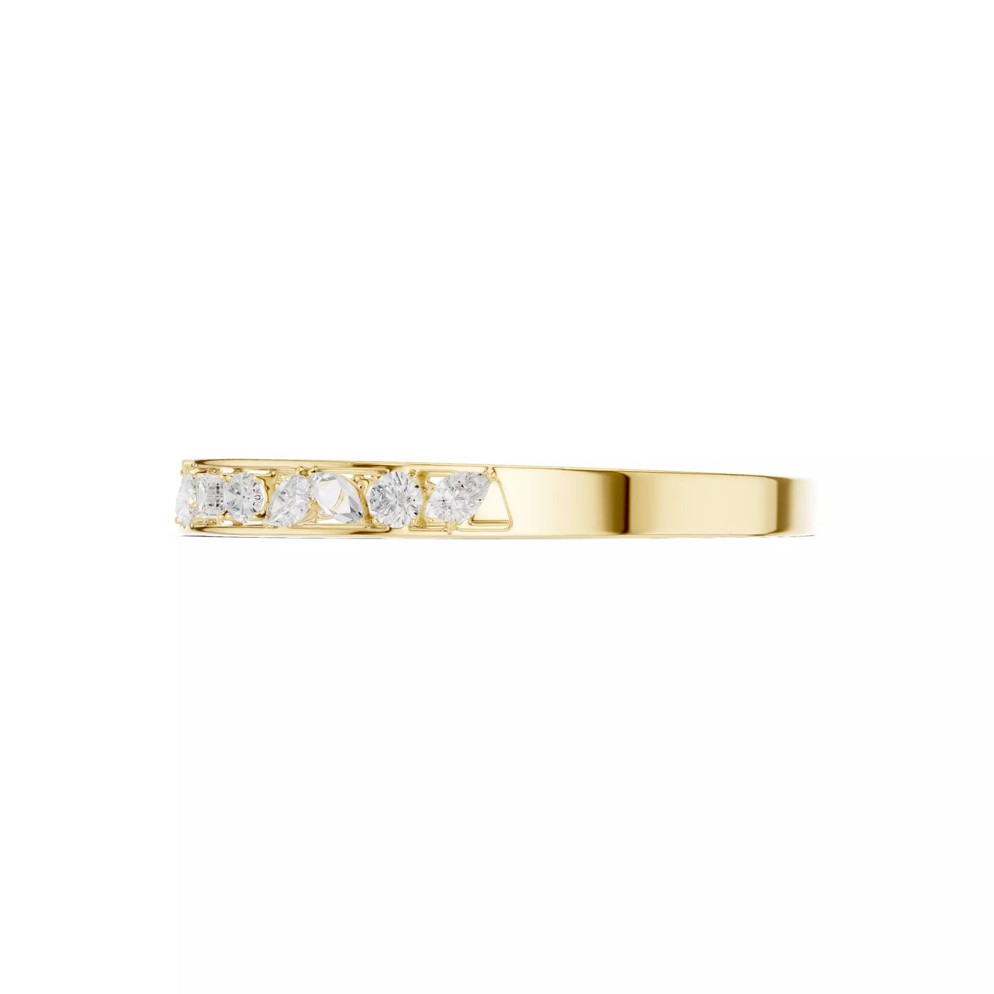YELLOW GOLD OPEN BANGLE AND MIXED PEAR OVAL MARQUISE EMERALD AND ROUND DIAMONDS VVS TO VS+ D-F COLOR #YELLOW GOLD