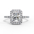 Radiant Brilliance Lab Diamond Pave Halo Ring | VS+ Gold