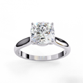 Crestleaf Cathedral Cushion Solitaire Ring