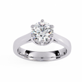 Vine-heart Ascend Round Six-Prong Cathedral Solitaire Ring