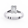 Emerald Step-Cut Cathedral Solitaire Ring